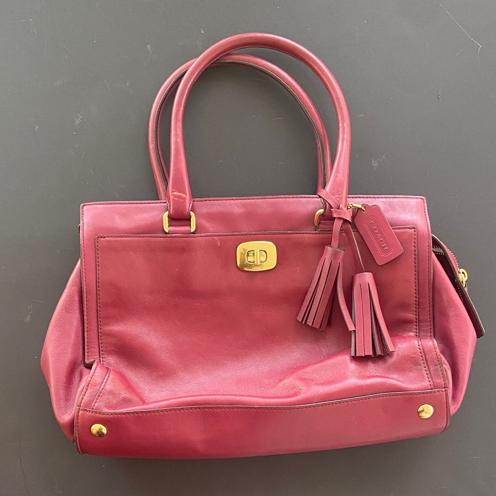 Coach Burgundy Leather Satchel